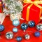 100PCS Shatterproof Blue Christmas Ornament Set - Glitter Balls for Tree Decor and Wreaths